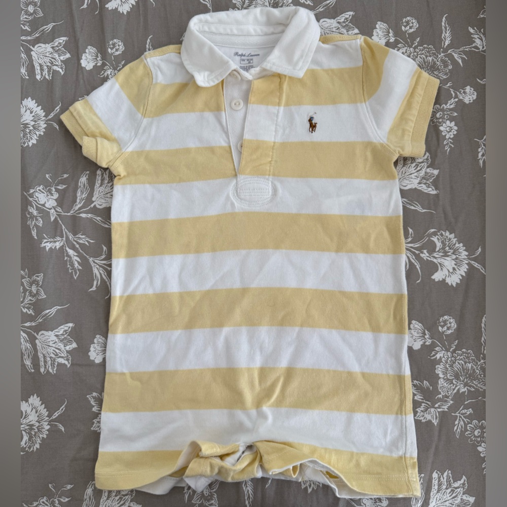Ralph Lauren Kids Polo in Yellow and White Stripes